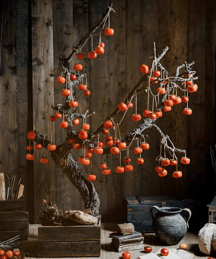 Decorazione a filo di cachi artificiali, lunghezza 85,8 cm