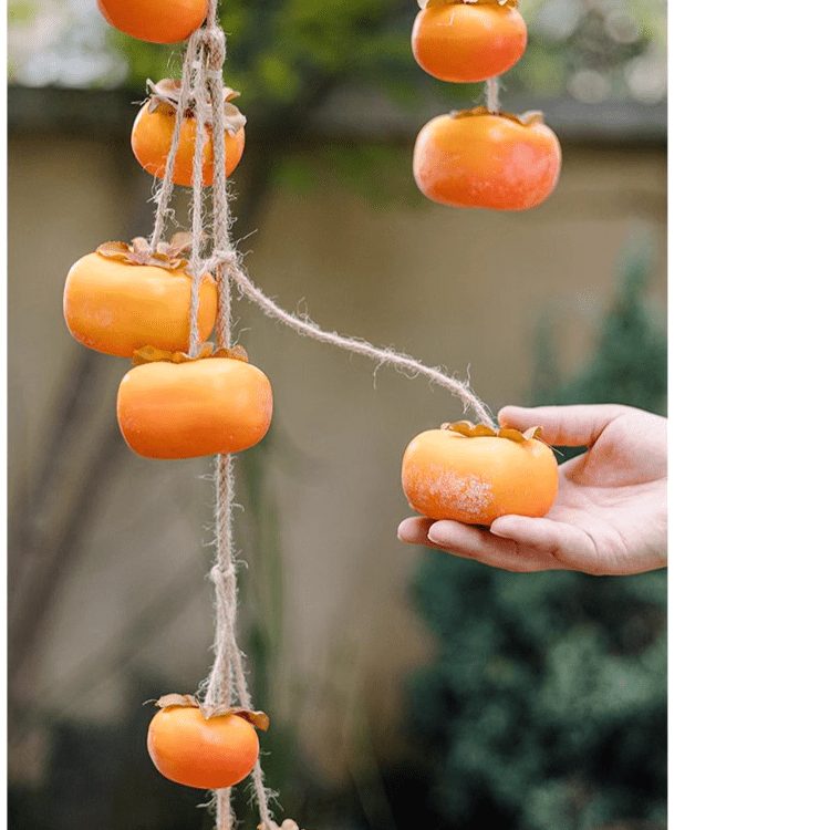 Decorazione a filo di cachi artificiali, lunghezza 85,8 cm