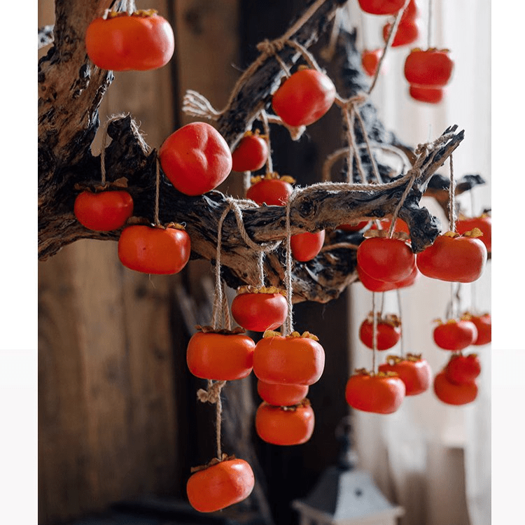 Decorazione a filo di cachi artificiali, lunghezza 85,8 cm