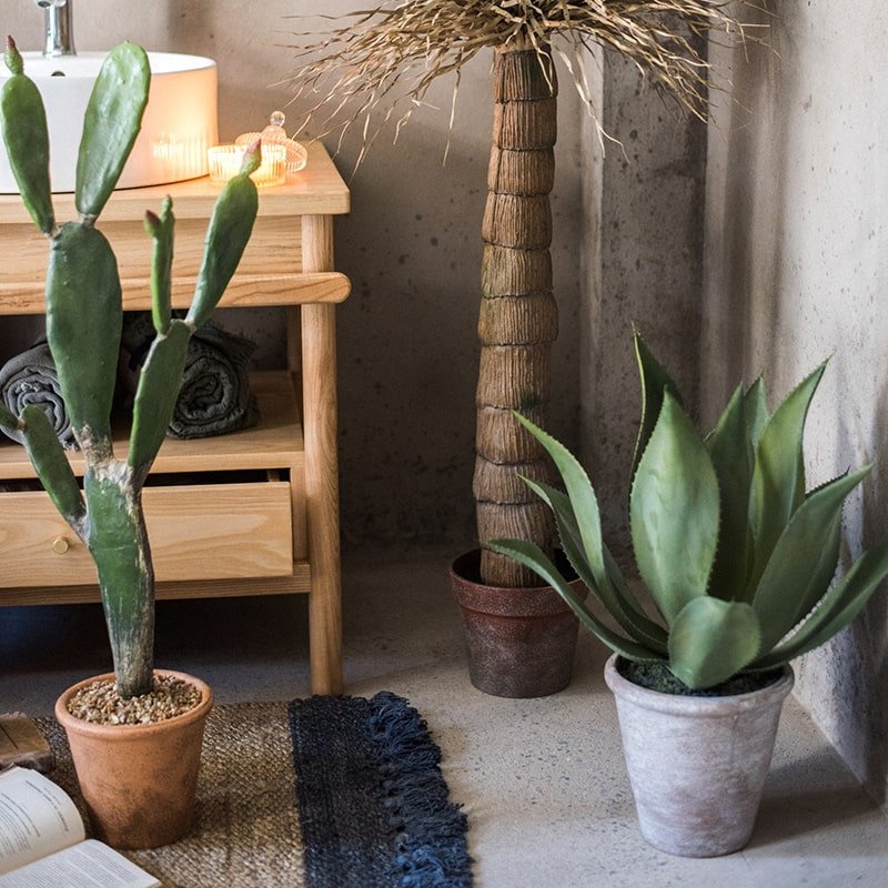 Plante agave artificielle en pot, grande taille, 58 cm