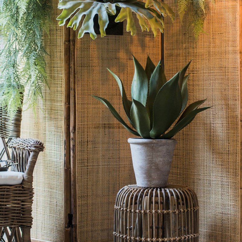 Plante agave artificielle en pot, grande taille, 58 cm