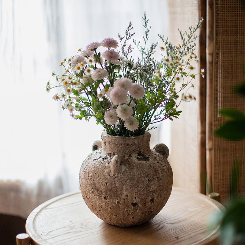 Vaso in gres ceramico stile Zen per fiori secchi