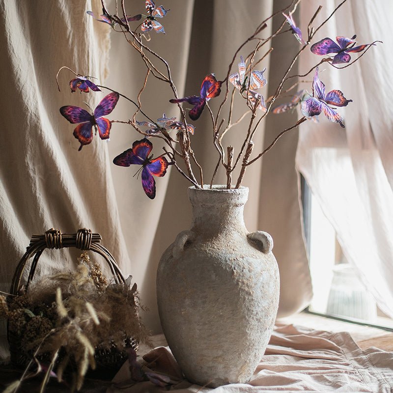 Vaso in gres ceramico stile Zen per fiori secchi