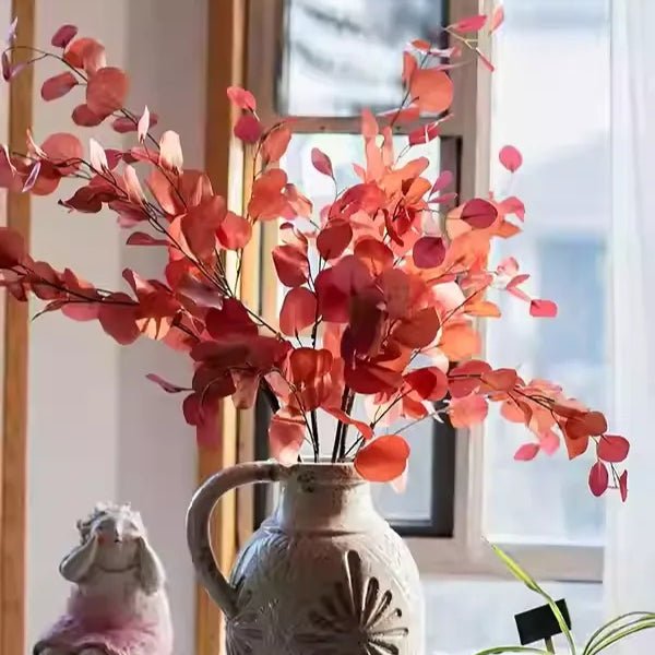 Stelo di eucalipto a foglie rotonde, altezza 112 cm