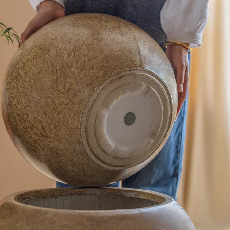 Fioriera rotonda in ossido di magnesio