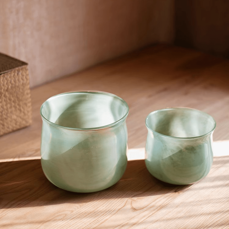 Vase bas en verre Ruhai