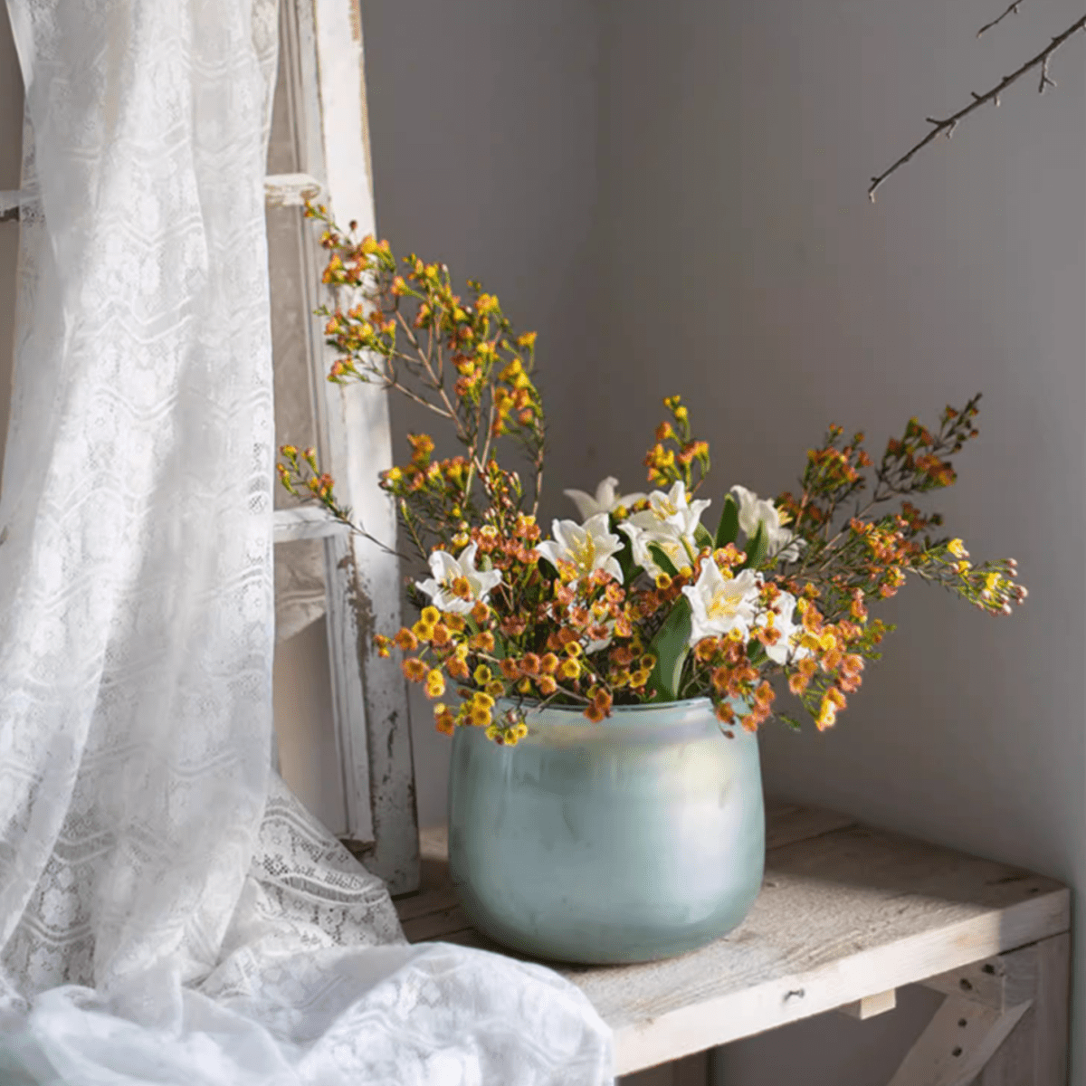 Vase bas en verre Ruhai