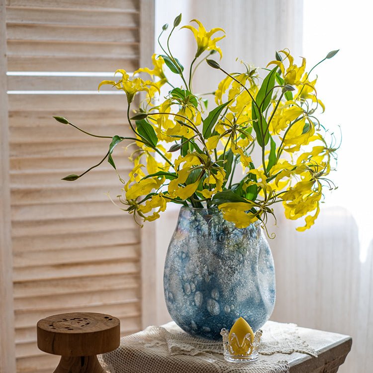 Stelo di fiore di giglio fiamma in seta sintetica, altezza 74 cm