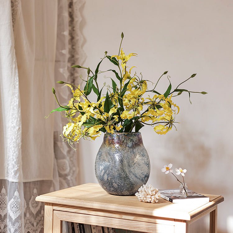 Stelo di fiore di giglio fiamma in seta sintetica, altezza 74 cm