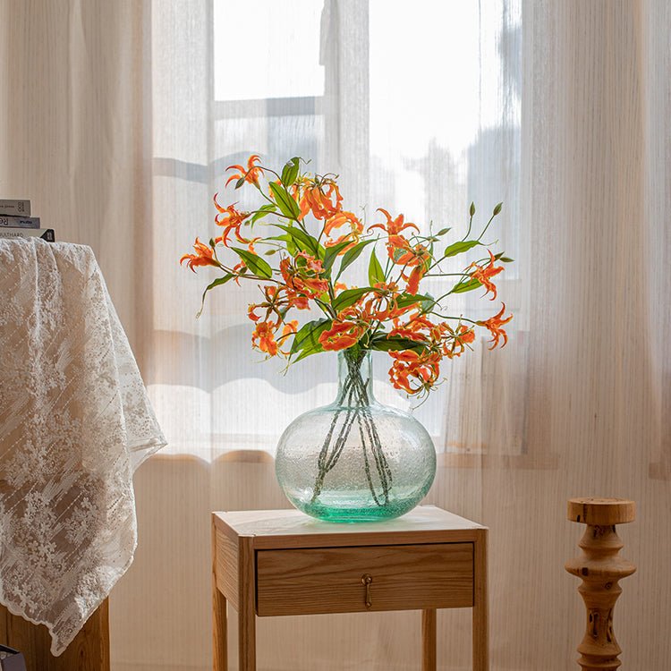 Stelo di fiore di giglio fiamma in seta sintetica, altezza 74 cm