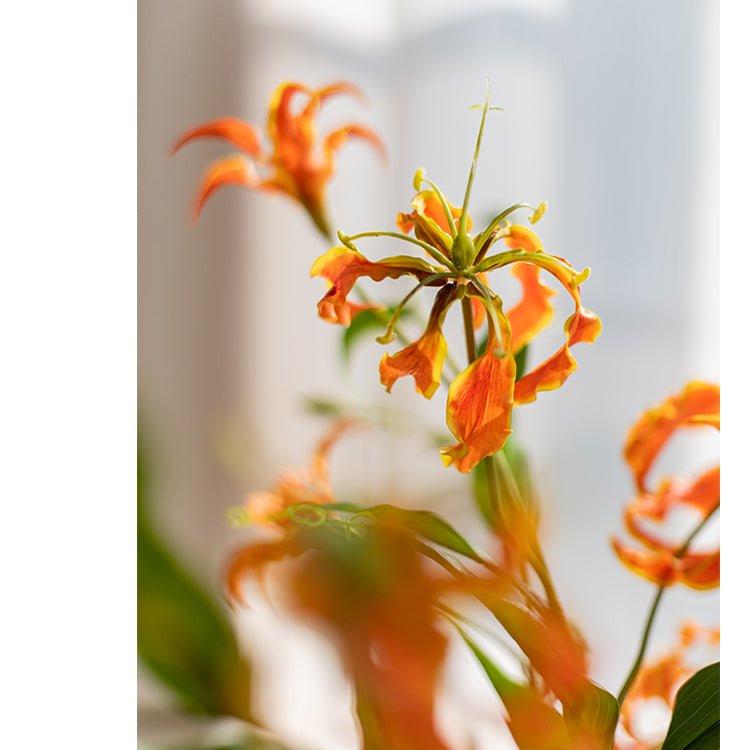 Stelo di fiore di giglio fiamma in seta sintetica, altezza 74 cm
