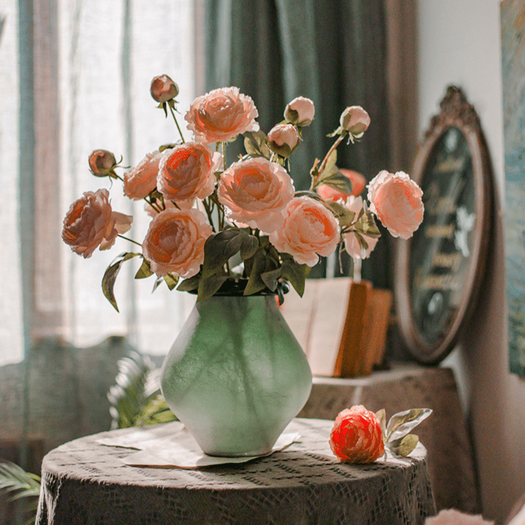 Faux Silk Peony Stem 27" Tall Artificial