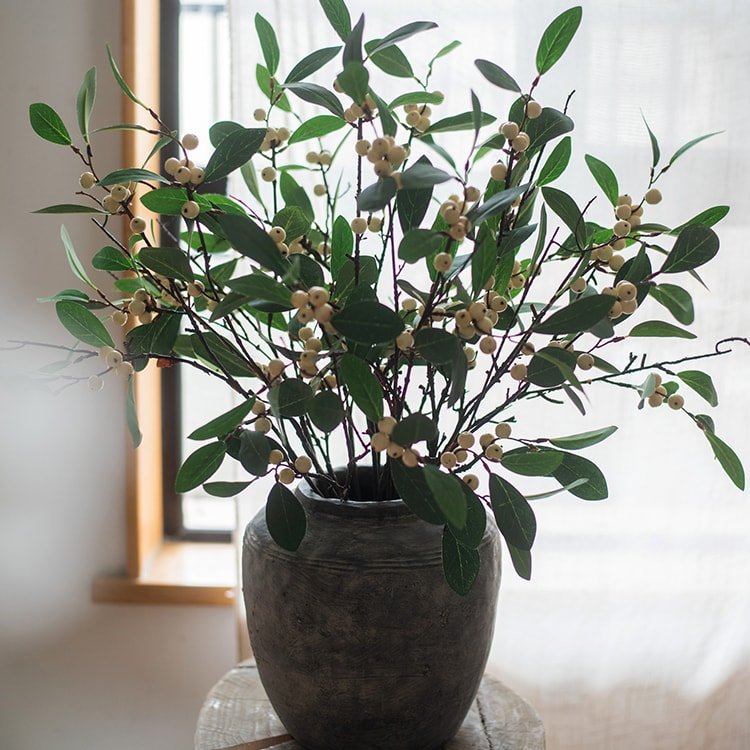 Tige de feuille de neige artificielle, plante en soie, 71 cm de haut