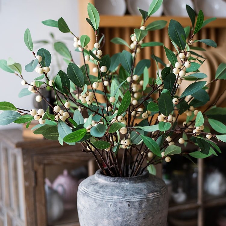 Tige de feuille de neige artificielle, plante en soie, 71 cm de haut