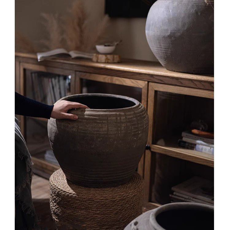 Vaso in ceramica in stile Zen a pancia tonda tradizionale