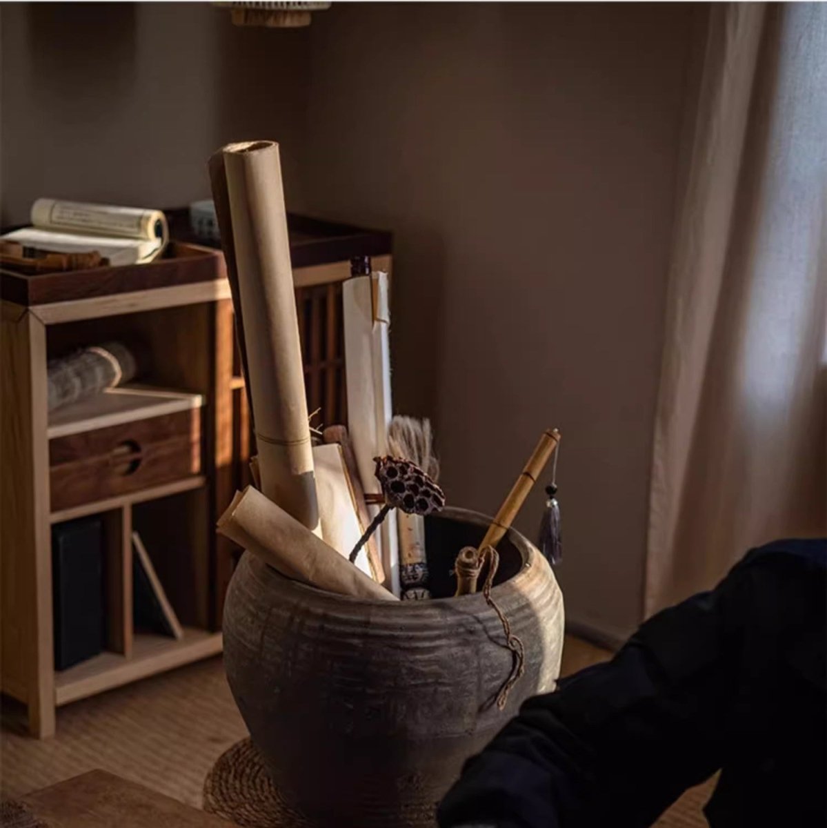 Vaso in ceramica in stile Zen a pancia tonda tradizionale