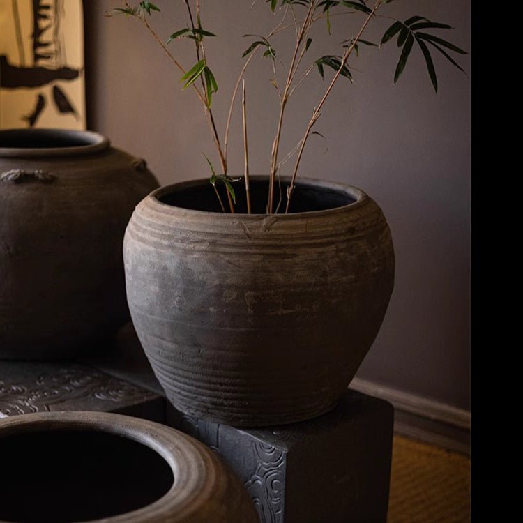 Vaso in ceramica in stile Zen a pancia tonda tradizionale