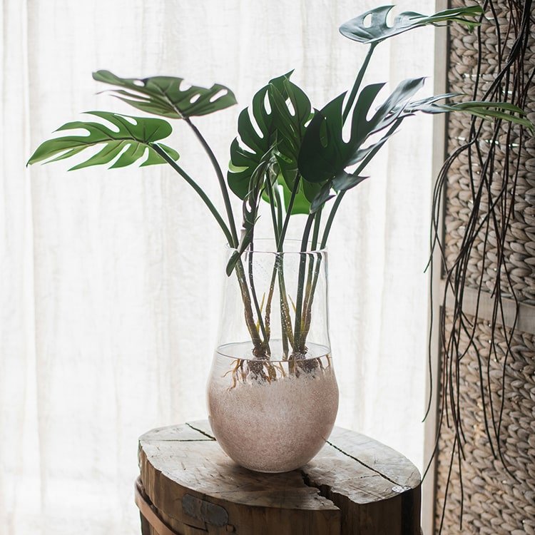 Bouquet de tiges de feuilles de tortue artificielles toucher naturel