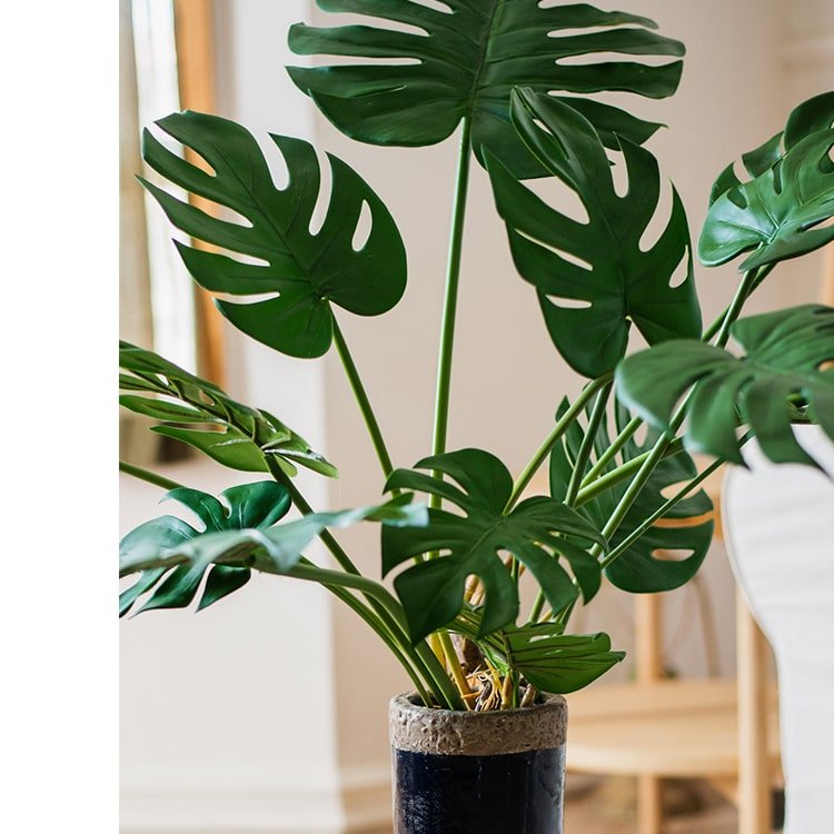Bouquet de tiges de feuilles de tortue artificielles toucher naturel