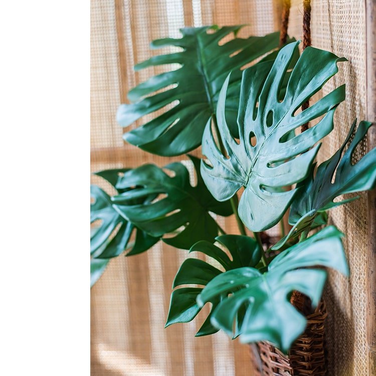 Bouquet de tiges de feuilles de tortue artificielles toucher naturel
