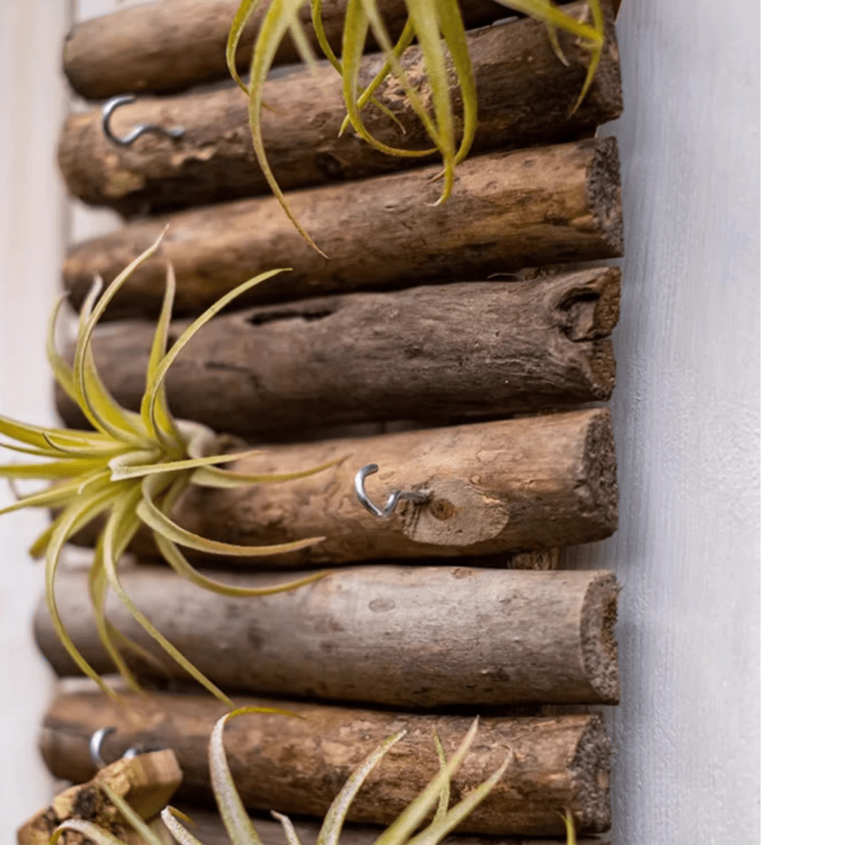Decorazione da parete a scala in legno rustico portautensili