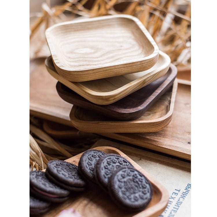 Piatto da snack in legno massello