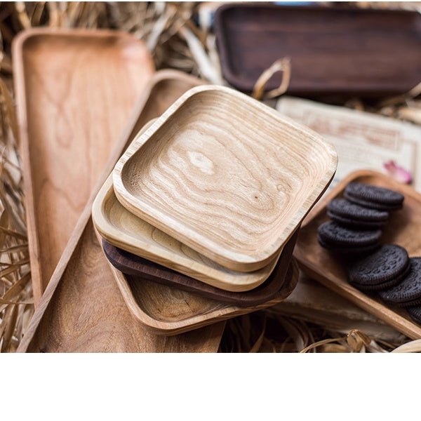 Piatto da snack in legno massello