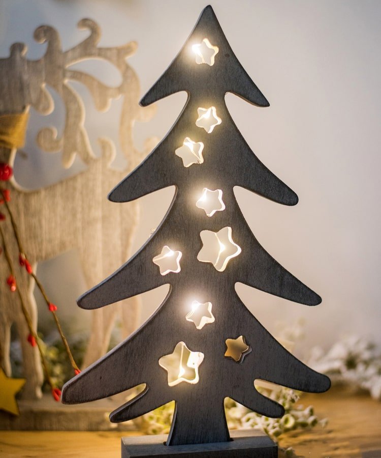 Figurines de décoration de Noël en bois pour bureau