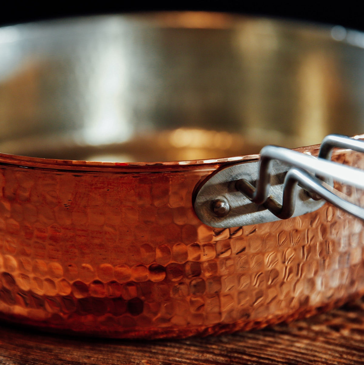 Copper Saute Pan With Lid, 3 quart