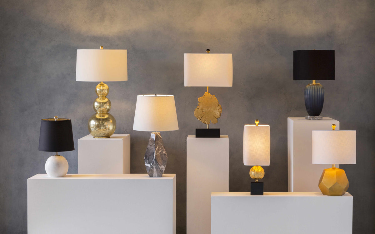 Lampe de table géométrique Coleford Gold - Destockage