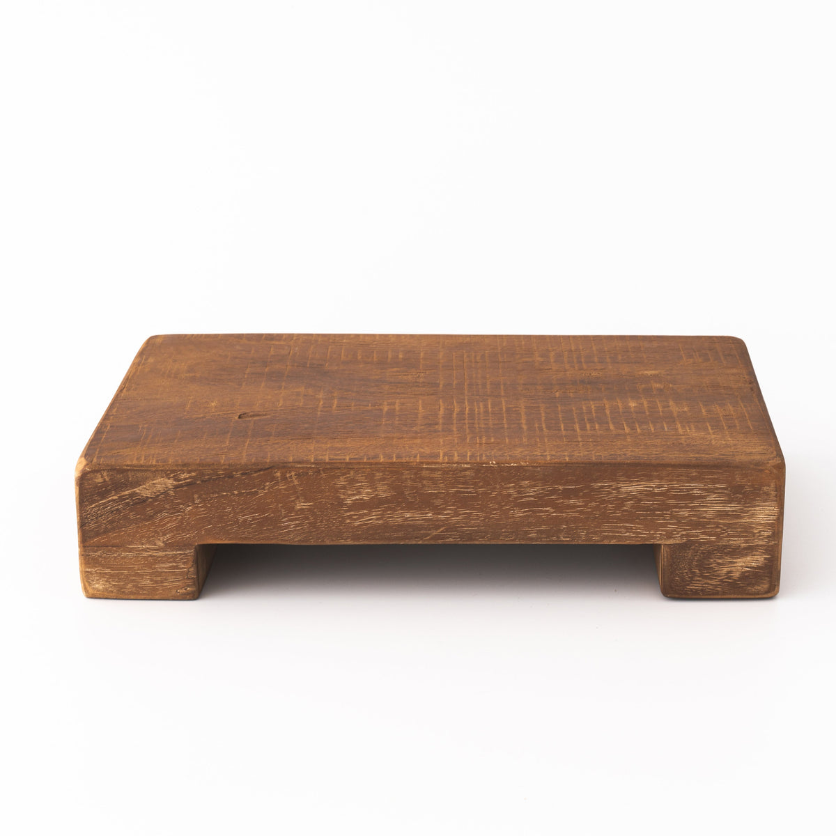 Support en teck fait main | Plateau de présentation rectangulaire pour décoration intérieure