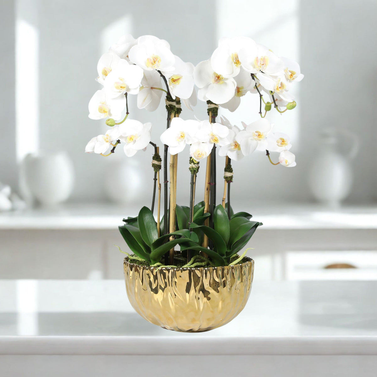 Composition d'orchidées artificielles - 61 cm