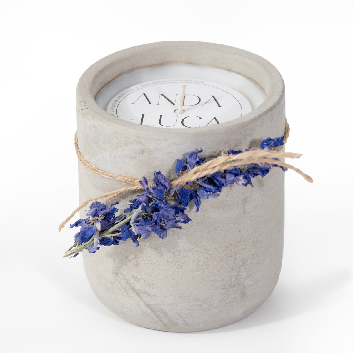 Bougie en ciment Larkspur Améthyste