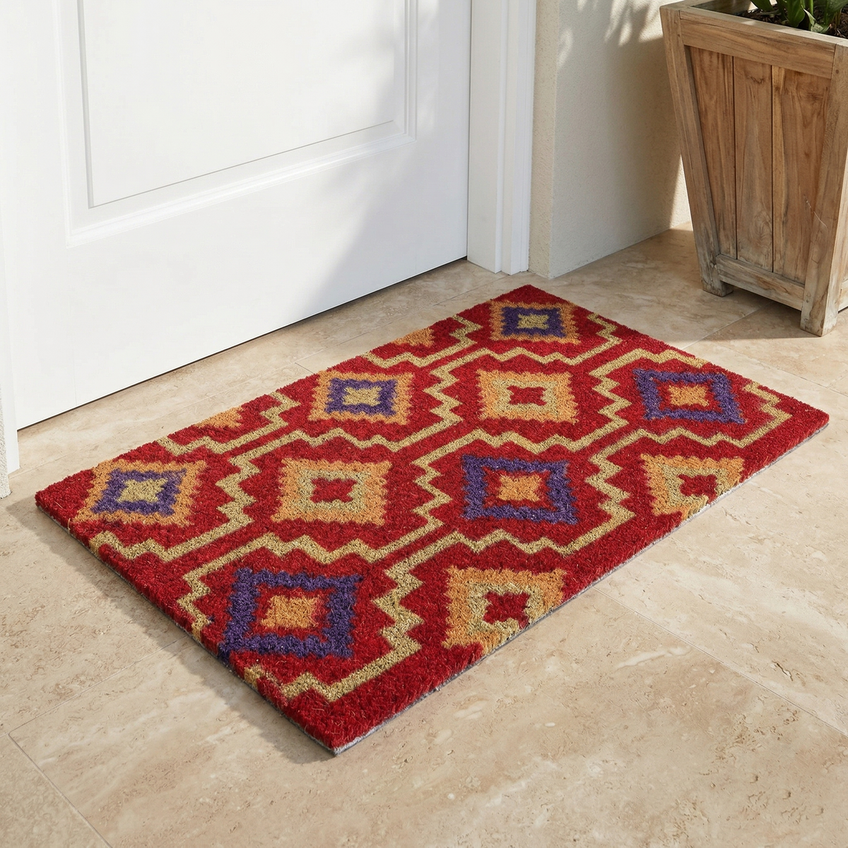 Zerbino in fibra di cocco Lhasa Kilim - Rosso