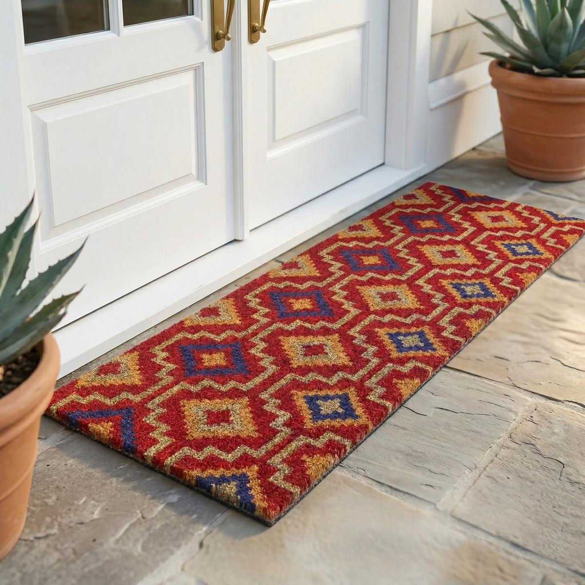 Zerbino in fibra di cocco Lhasa Kilim - Rosso