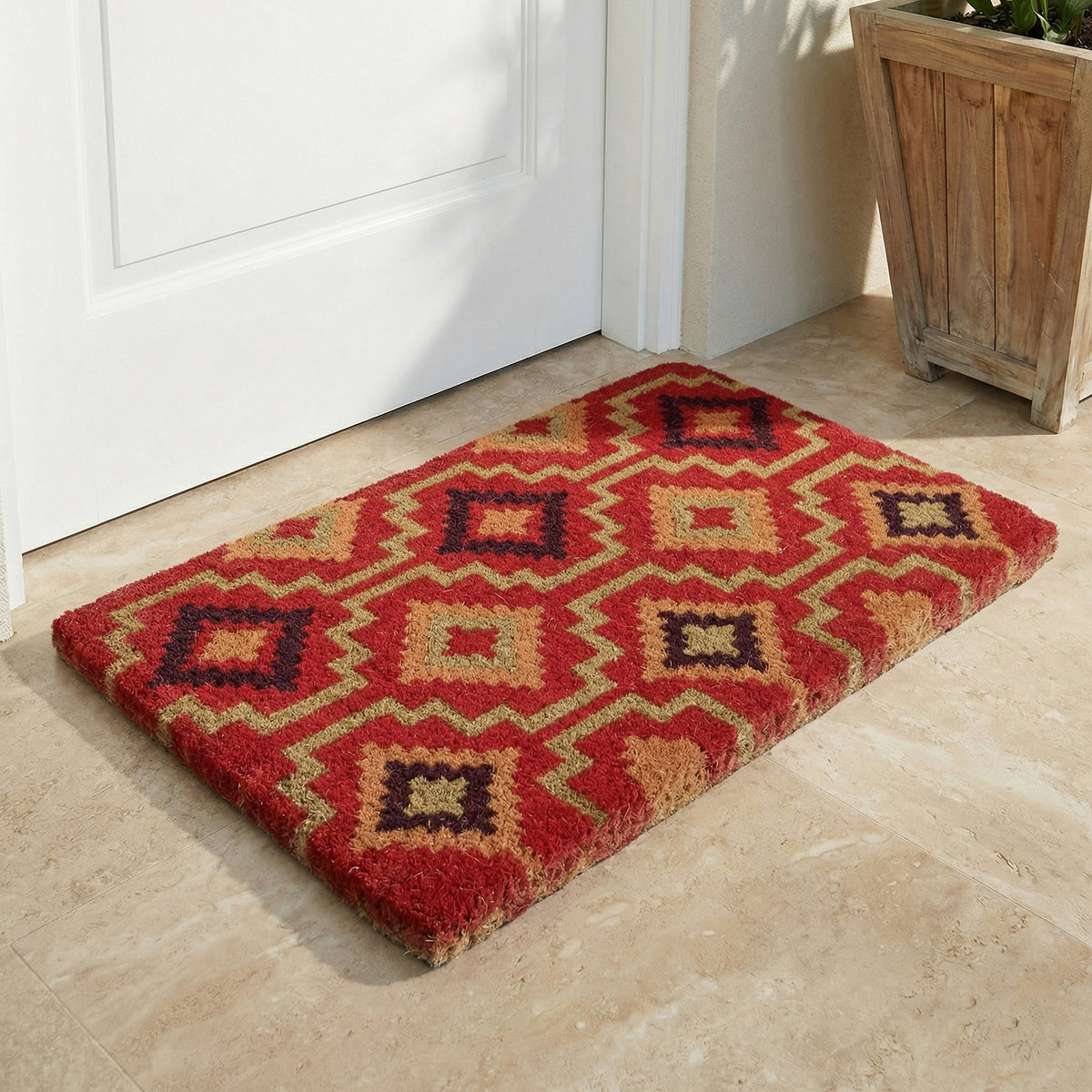 Zerbino in fibra di cocco Lhasa Kilim - Rosso