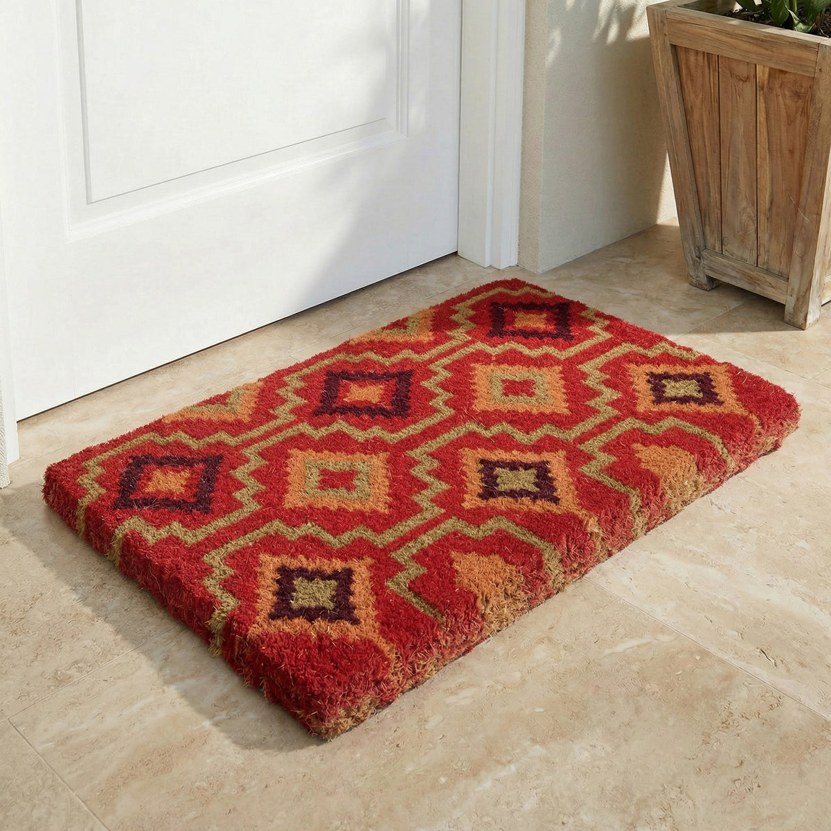 Zerbino in fibra di cocco Lhasa Kilim - Rosso