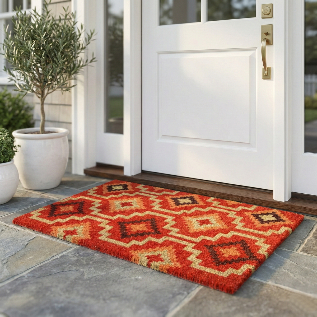 Zerbino in fibra di cocco Lhasa Kilim - Rosso