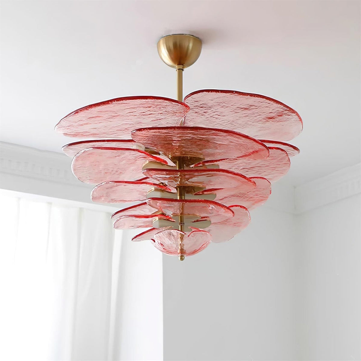 Lotus Leaf Layered Glass Chandelier