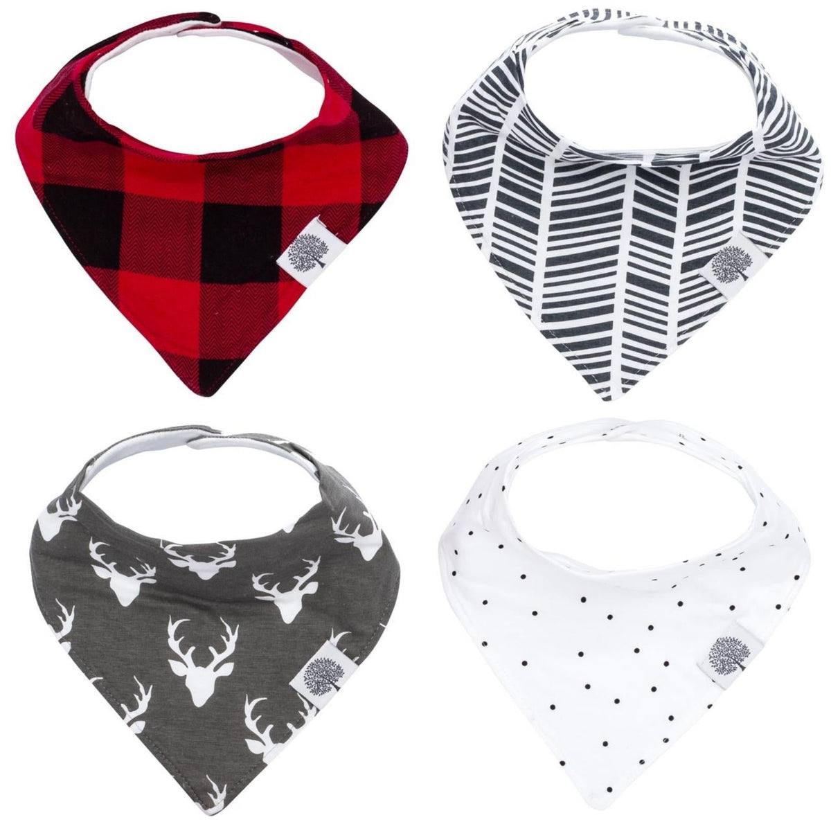 Ensemble de bavoirs bandana motif bûcheron