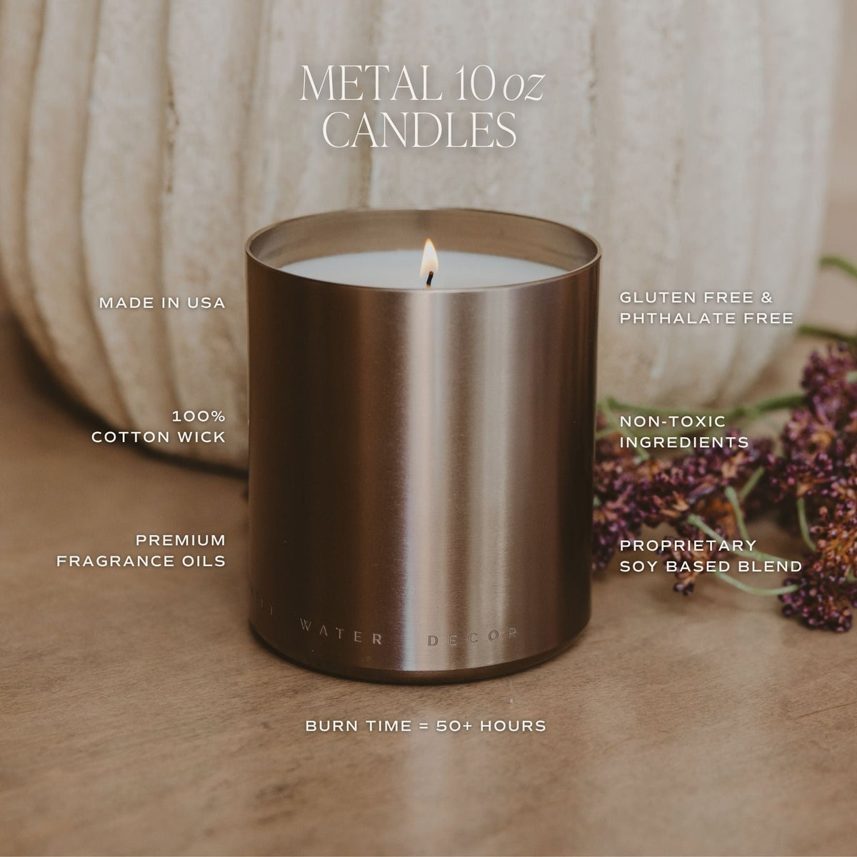 Bougie au soja « Chaleur et confort » - Pot en aluminium doré - 280 g
