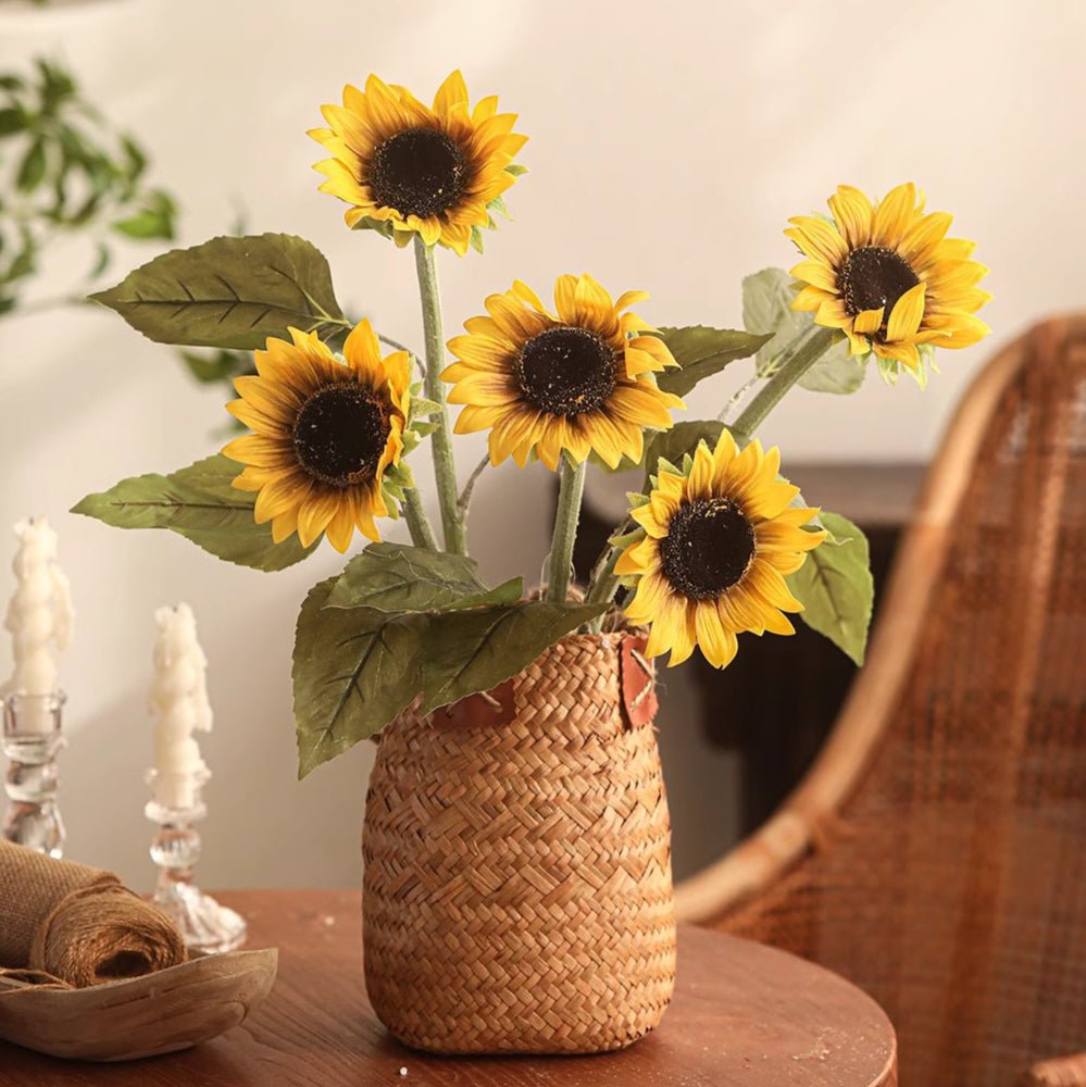 Stelo di girasole artificiale a un fiore, altezza 50 cm