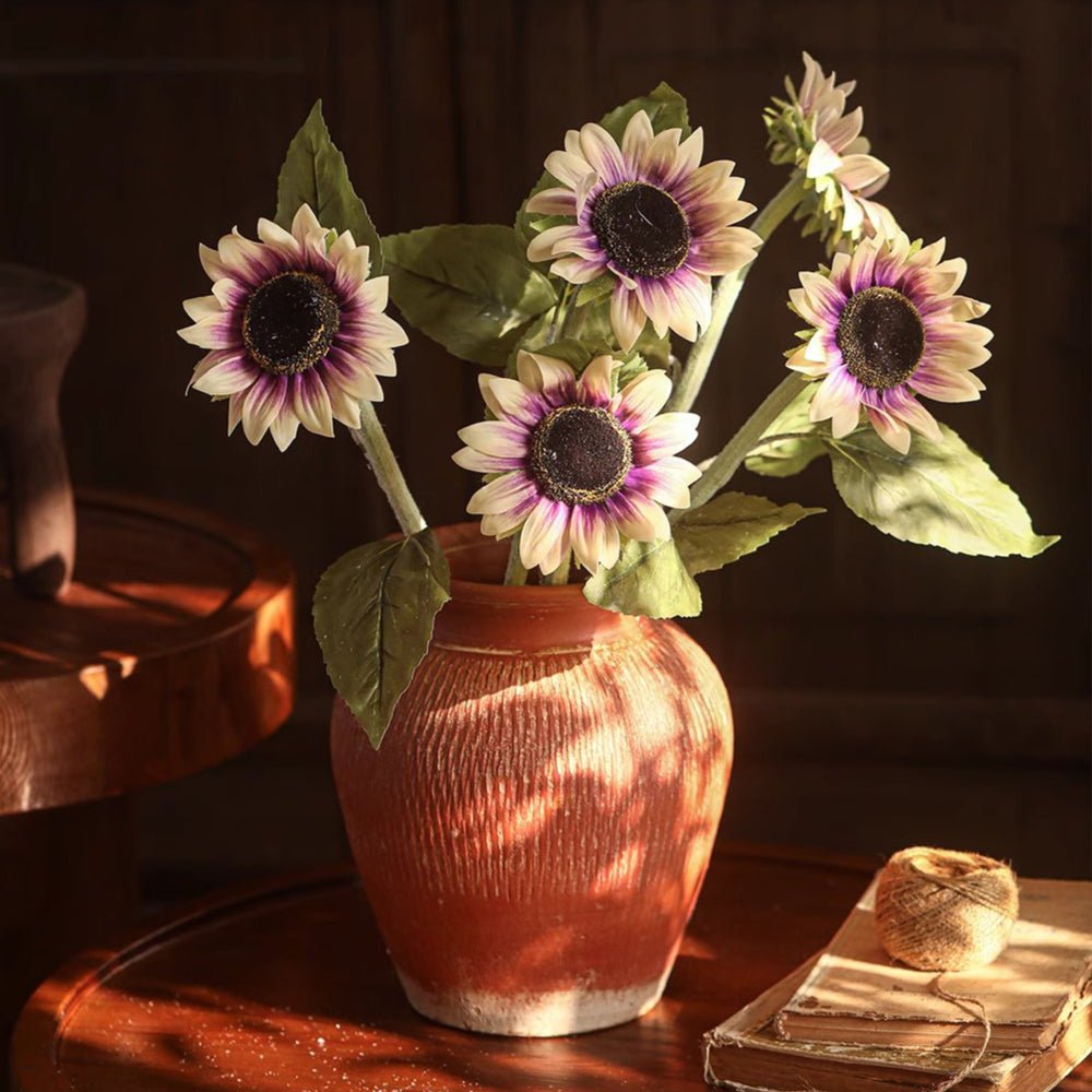 Stelo di girasole artificiale a un fiore, altezza 50 cm