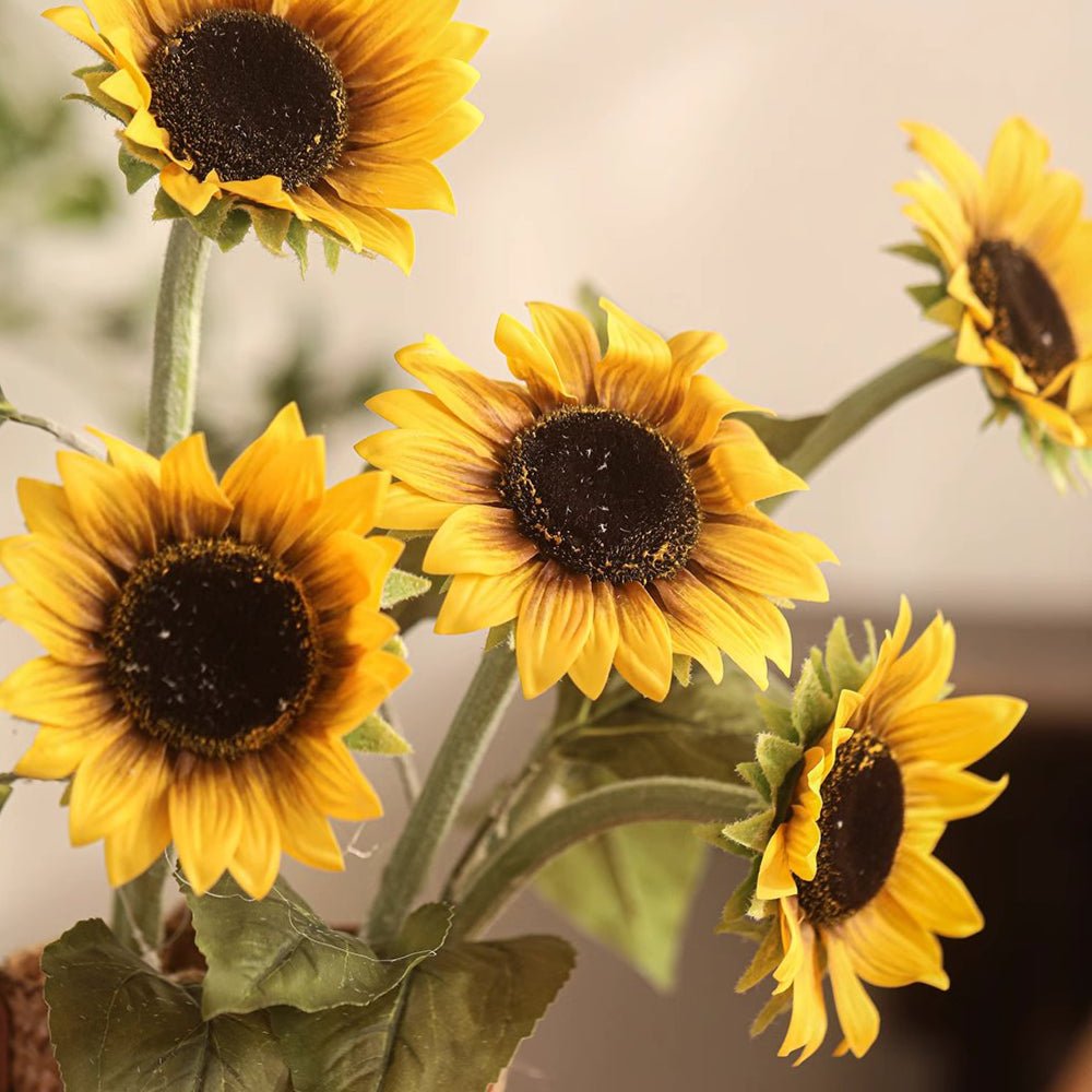 Stelo di girasole artificiale a un fiore, altezza 50 cm