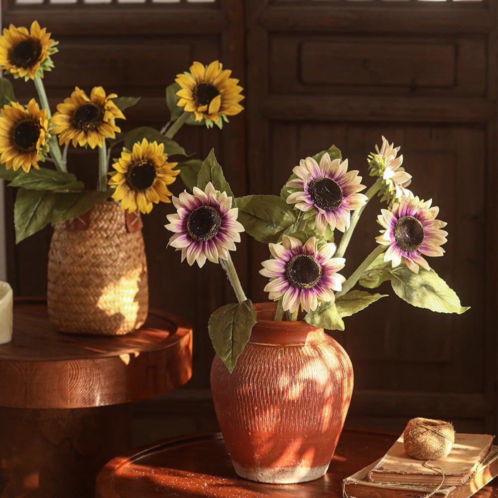 Stelo di girasole artificiale a un fiore, altezza 50 cm