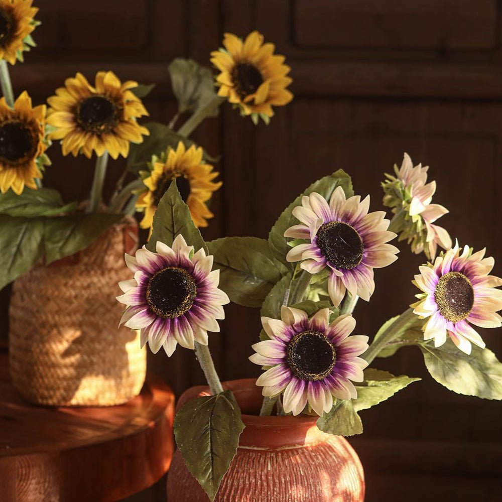 Stelo di girasole artificiale a un fiore, altezza 50 cm
