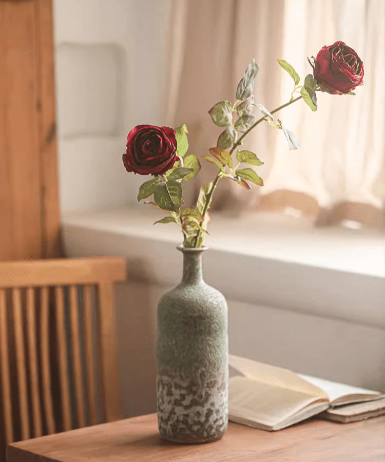 Gambo di rosa artificiale singola, altezza 73 cm