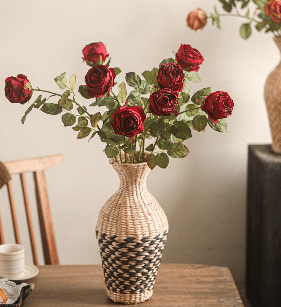 Gambo di rosa artificiale singola, altezza 73 cm