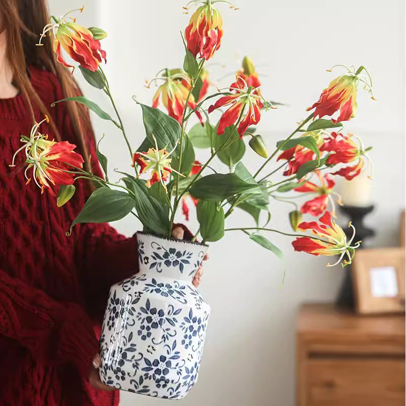 Tige artificielle de lis brûlant de 31,9 po de haut