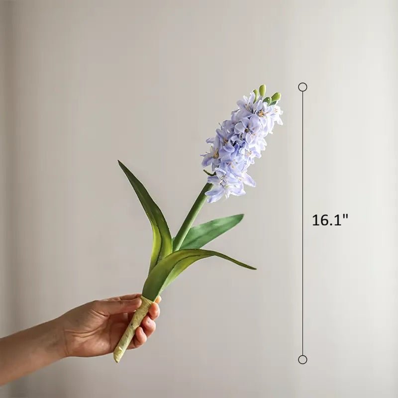 Tige de jacinthe artificielle printanière, 40 cm de hauteur